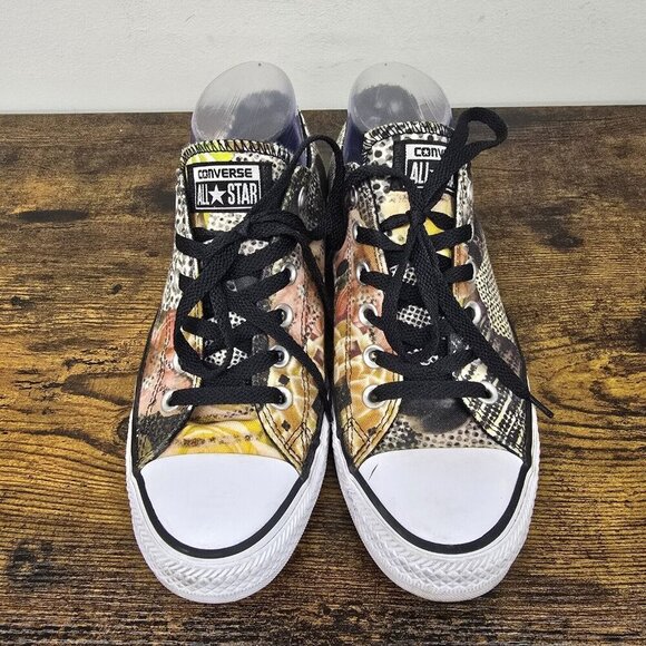 CONVERSE All Star Floral Yellow OX Low Canvas Sneakers Women’s Shoes Size 8.5 - Picture 4 of 9